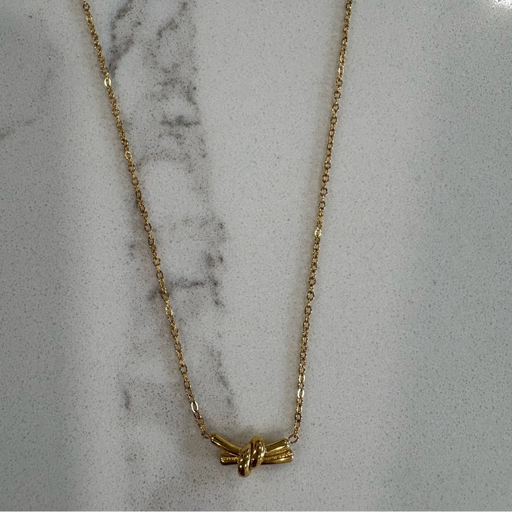 Ann Taylor Delicate Gold Knot Necklace - Picture 6 of 6